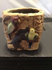 Vintage Small Ceramic Planter Parrots Birds  picture