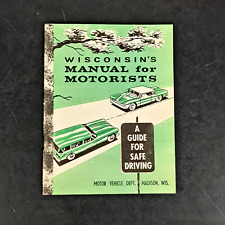 VINTAGE 1963 WISCONSIN'S MANUAL FOR MOTORISTS SAFE DRIVING GUIDE picture