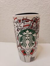 2016 Starbucks Holiday Christmas White Ceramic Travel Tumbler Mug  12oz  No Box picture