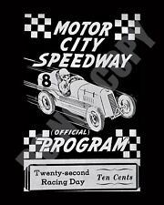 Detroit Motor City Speedway Official Program 20 Second Racing Day 8x10 Photo picture