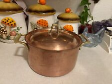 Vintage Paul Revere Copper Pot With Lid Double Brass Handle 3 Quarts picture