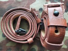 WWII GERMAN K98 98K RIFLE LEATHER  SLING BROWN Older Reproduction W Markings  picture