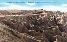 Postcard SD Badlands National Monument Million Year Old Pinnacles Linen PC f8083 picture