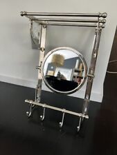 Restoration Hardware Front Hall/Bathroom Train Rack with Mirror-Polished nickel picture