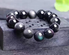 Natural rainbow eye obsidian round beads stretchable bracelet 6mm- 18mm AAA picture