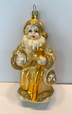 Vintage Santa Claus Blown Glass Mercury Gold Christmas 7
