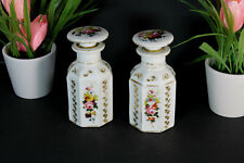 PAIR antique vieux paris porcelain flacons floral  picture