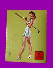EARL MORAN “UP TO PAR” PINUP GIRL MUTOSCOPE CARD VINTAGE picture