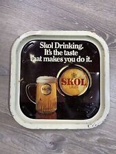 Vintage Skol Lager Beer Metal Bar Serving Tray, Mancave, English Brewery *READ picture