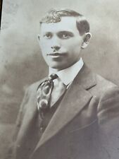 Antique Photograph Young Man Fancy Neck Tie With Flowers Circa 1920s picture