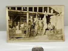 Antique Photo Of Log Cabin Hunting, Hunted Deer Hanging  picture