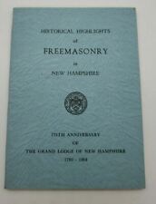 Vintage 1964 Historical Highlights of Freemasonry in New Hampshire picture