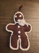 Vintage Gingerbread Christmas Ornament Handmade Crocheted 5” picture