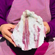 4.18LB Natural red tourmaline quartz crystal mineral specimen spiritual healing picture