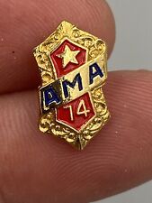 Vintage 14 Year AMA American Motorcycle Association Enamel Lapel Hat Pin picture