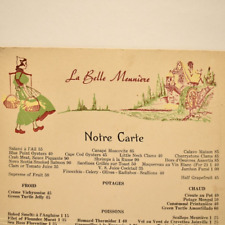 1960s La Belle Meunière Hôtel & Restaurant Menu de la Vallée Royat France picture