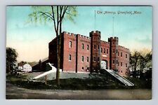 Greenfield MA-Massachusetts, The Armory Building, Antique Vintage Postcard picture