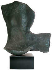 MID-CENTURY FAUX BRONZE PAINTED POLYMER AMORPHIC ABSTRACT FEMALE TORSO SCULPTURE picture