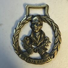 Brass Horse Medallion Vintage  Scottish Thistle Rabbie Burns Poet Laurel picture