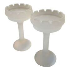 Party Lite Frosted Pillar Candle Holders (2) picture