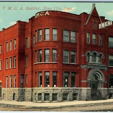 c1910s Sioux City, IA YMCA Building Red Brick Building Postcard Horse Wagon A177 picture