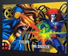 1996 Cyclops vs. Mr. Sinister Embossed Marvel Vision Fleer SkyBox Card #50 picture