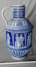 Huge Antique Westerwald salt glaze pitcher vase ewer German 19th c stoneware jug picture