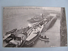 CHICAGO POSTCARD  SS EASTLAND CLARK ST. BRIDGE-CHICAGO RIVER ANTIQUE picture