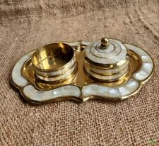 Antique Brass & Mother of Pearl Inlaid 8.5