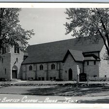 c1950s Boone, IA RPPC First Baptist Church Real Photo Postcard Brick Chapel A103 picture