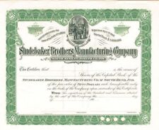 Studebaker Brothers Manufacturing Co. of South Bend, Indiana - Stock Certificate picture
