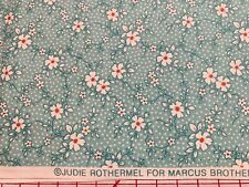 Cotton Fabric 1930s Repro Green Floral Judie Rothermel Marcus Bros FQ RARE picture