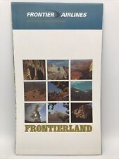 1969 FRONTIER AIRLINES FRONTIERLAND Giant US Fold-Out Route Map Downtown Vegas picture