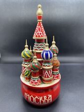 Vtg Hand-Made Wood St. Basil's Cathedral Figurine Moscow - 7.5” T X 3.5” Dia picture