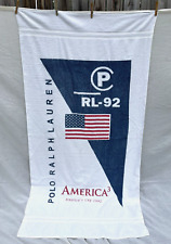 Polo Ralph Lauren 1992 America's Cup Sailing Race Beach Towel Oversize 36x66 USA picture