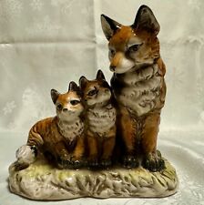 Enesco Japan Fox with Cubs Hand Painted Porcelain Figurine picture