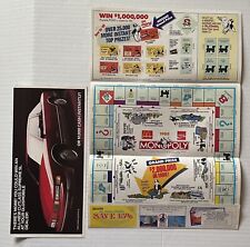 VINTAGE 1988 McDonald’s MONOPOLY board game unused W/ Oldsmobile Cutlass Insert picture