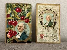Lot of 2 Antique Postcards George Washington Stamped 1911 President Embossed picture