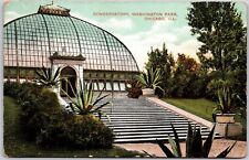 1906 Concervatory Washington Park Chicago Illinois IL Attraction Posted Postcard picture