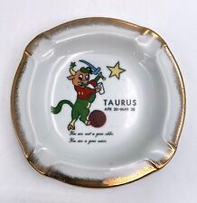 Vtg Rossini Taurus Zodiac Sign Ceramic Ashtray 