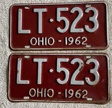 Vintage Pair Of 1962 Ohio License Plates.  See My Other Plates picture