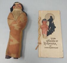 Native American Skookum Dolls 2 pcs & Book The Wooing of Hiawatha Book picture