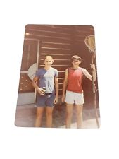 1980 RPPC Vtg Color Photo Teenage Boys Camping Fender Guitar Tshirt Fishing 7-up picture