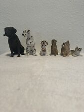 Lot Of 6 Dog Figurines all Made From Resin , There Are 2 Sandicast Wolf’s . picture