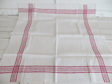 Towel Handwoven Linen Red Stripes Antique German Germanlinen 27 