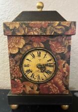 Vintage Wood Floral Trinket Treasure Box Clock picture