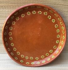 Vintage Redware Barro Clay Mexican Tlaquepaque Terracotta 12” Dish Plate Platter picture