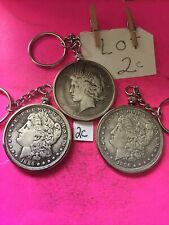 Set 3 Lot Coin Keychains 1921-1886-1896 Copies Junk Drawer Combines Shipping picture