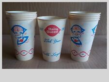 VINTAGE-8-  1962 DAIRY QUEEN WAX COATED PAPER 12OZ CUPS UNUSED + ONE 1964 CUP picture
