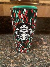 Starbucks 2019 Holiday Green Confetti Christmas 12oz Ceramic Travel Tumbler picture